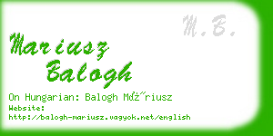 mariusz balogh business card